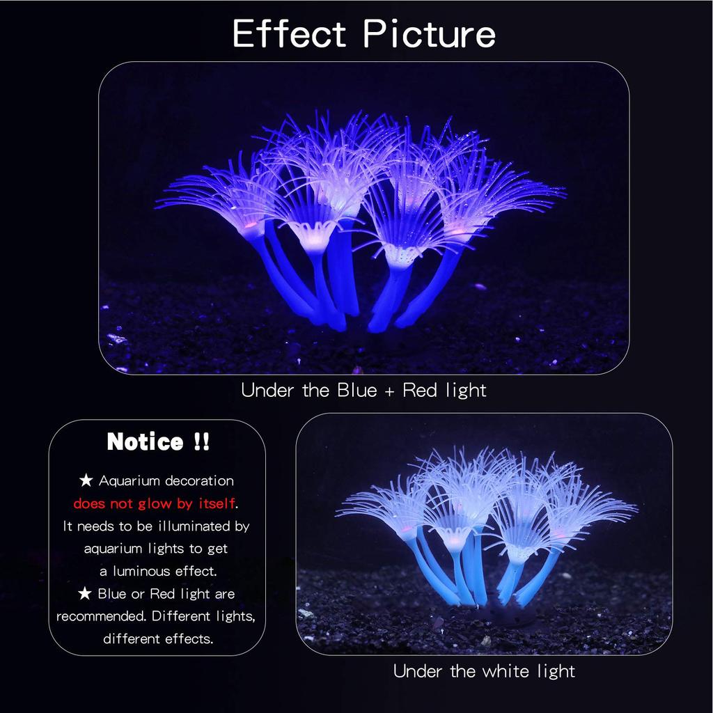 Silicone Glowing Coral Ornament Fish Tank Aquarium Artificial Plants Underwater Pets Supplies Aquatic Landscape Decorations