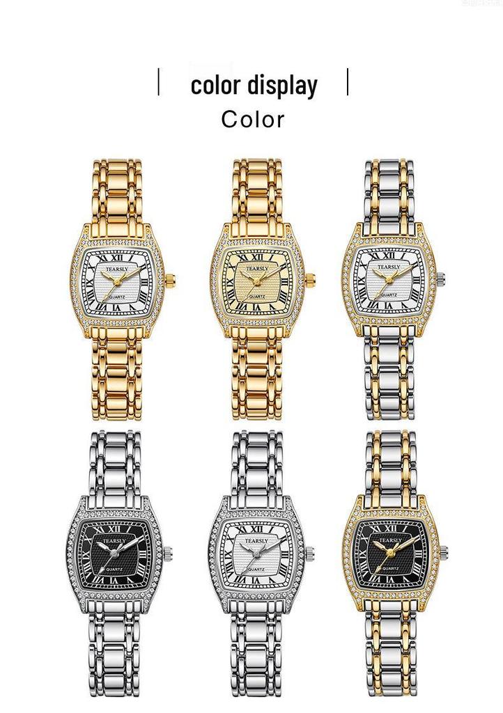 Women's Retro Quartz Watch: Diamond Inlaid, Waterproof & Luminous