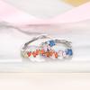 Silver Plated Rainbow Baguette CZ Huggie Hoops, Colorful Gradient Small Hoop Earrings for Women