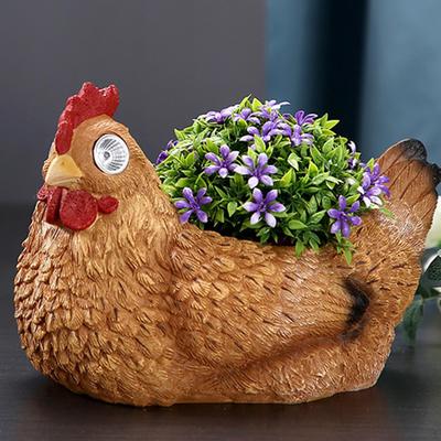 Animal Flower Pot for Garden Decoration with Simulated Chicken Design