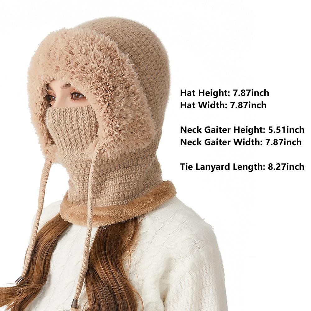 Wind-Resistant Balaclavas Face Mask Neck Scarf Set Hooded Balaclava Ski Hat  for Cold Weather