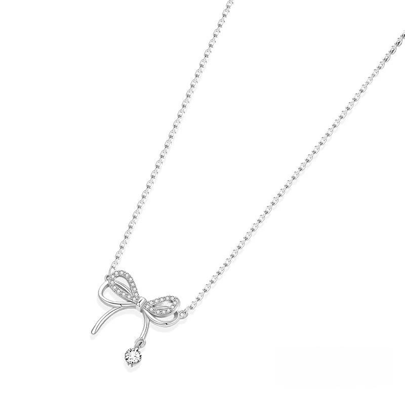 Bow Necklace Women'S Lamp Luxury Niche Design Clavicle Chain Annual Necklace Premium Durable Quality Useful Practical