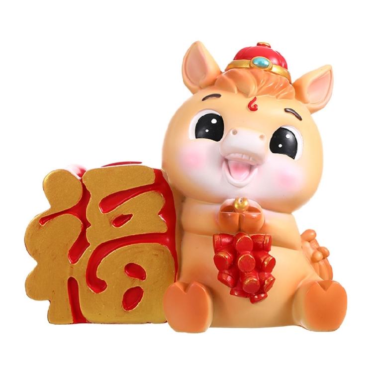 

Cartoon Horse Pattern Pen Holders Stationery Holders Chinese New Year Gift Office Home Decoration Resin Pen Organizer