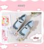 Girls' Blue Crystal Princess Heels - Spring/Autumn Non-Slip Fashion Shoes with Flower Detail for Kids