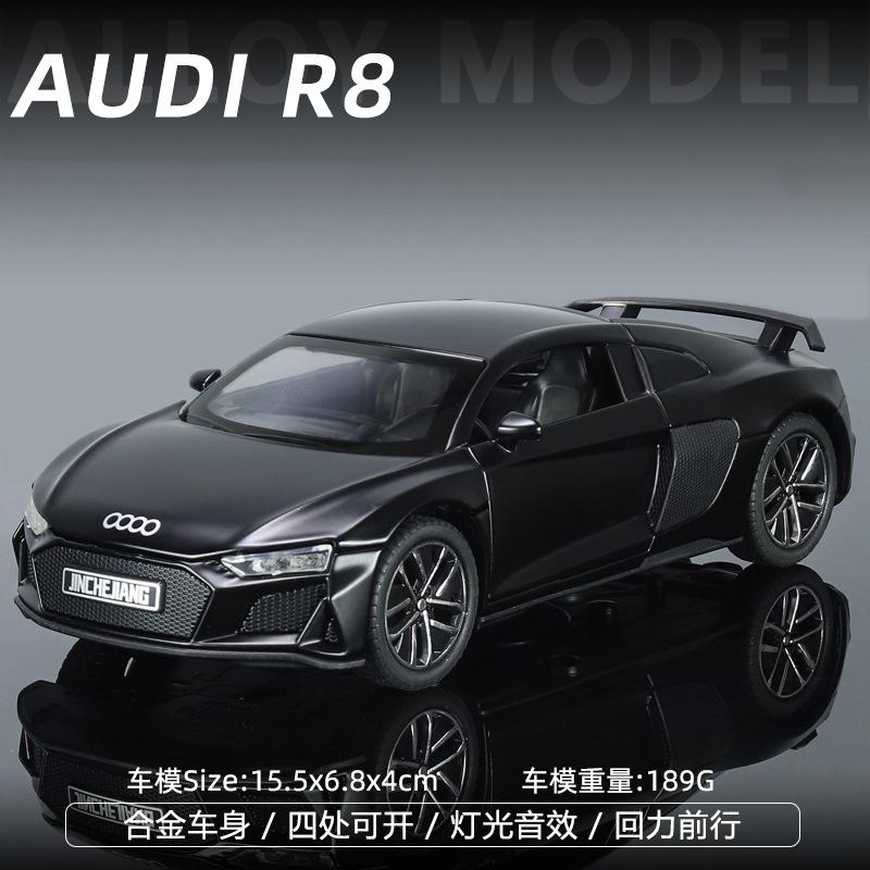 

1:32 R8 Supercar Alloy Car Model Sound and Light Pull Back Children s Toy Collectibles Birthday gift