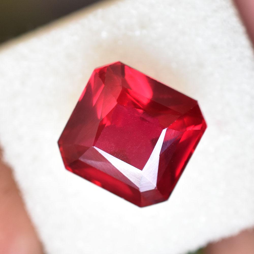 Natural Red Ruby Loose Gemstone 11x11mm Square Cut for Jewelry Making and Gem Collections