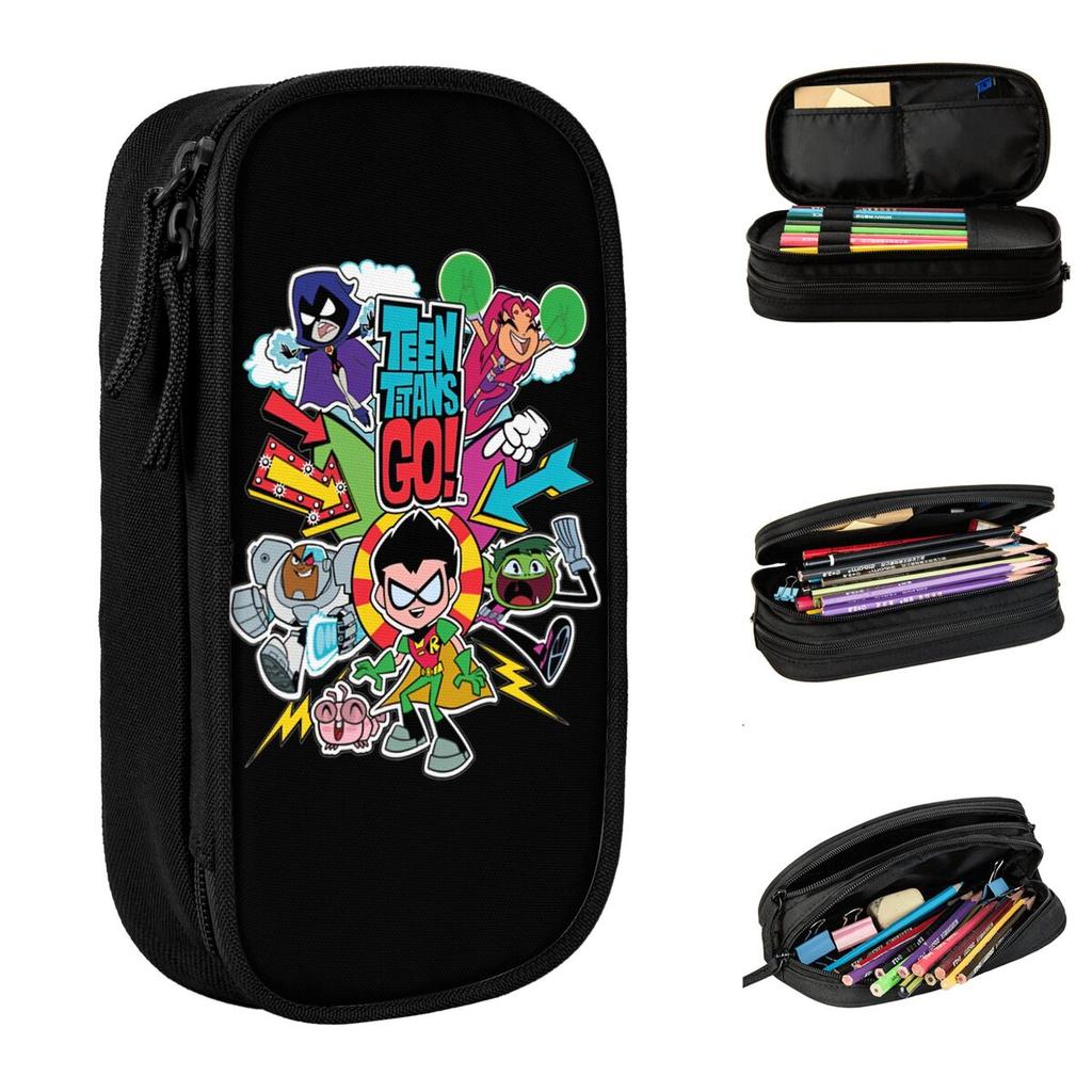 Lovely Teen Titans Go Pencil Case Pencilcases Pen Holder for Student Big Capacity Bags Students School Gifts Stationery