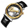 New Men's Watch Tourbillon Mechanical Watches Transparent Hollow Automatic Self Wind Watches Leather Band Skeleton Relojes