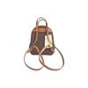 Michael Kors Jaycee Gold Letter Logo All-over Printing Leather School Bag Backpack Backpack Small Size Women's Brown
