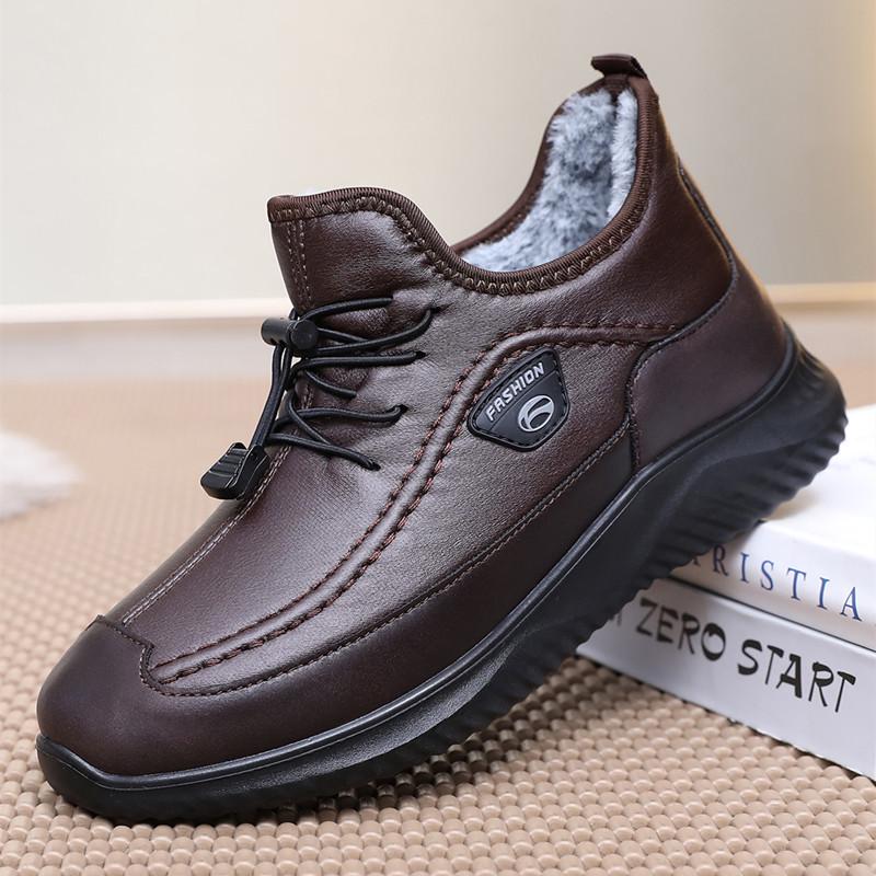 

Мужские хлопковые зимние туфли - стиль старого Пекина, плюс бархат, теплые, слипоны, для среднего и пожилого возраста. 41 коричневый