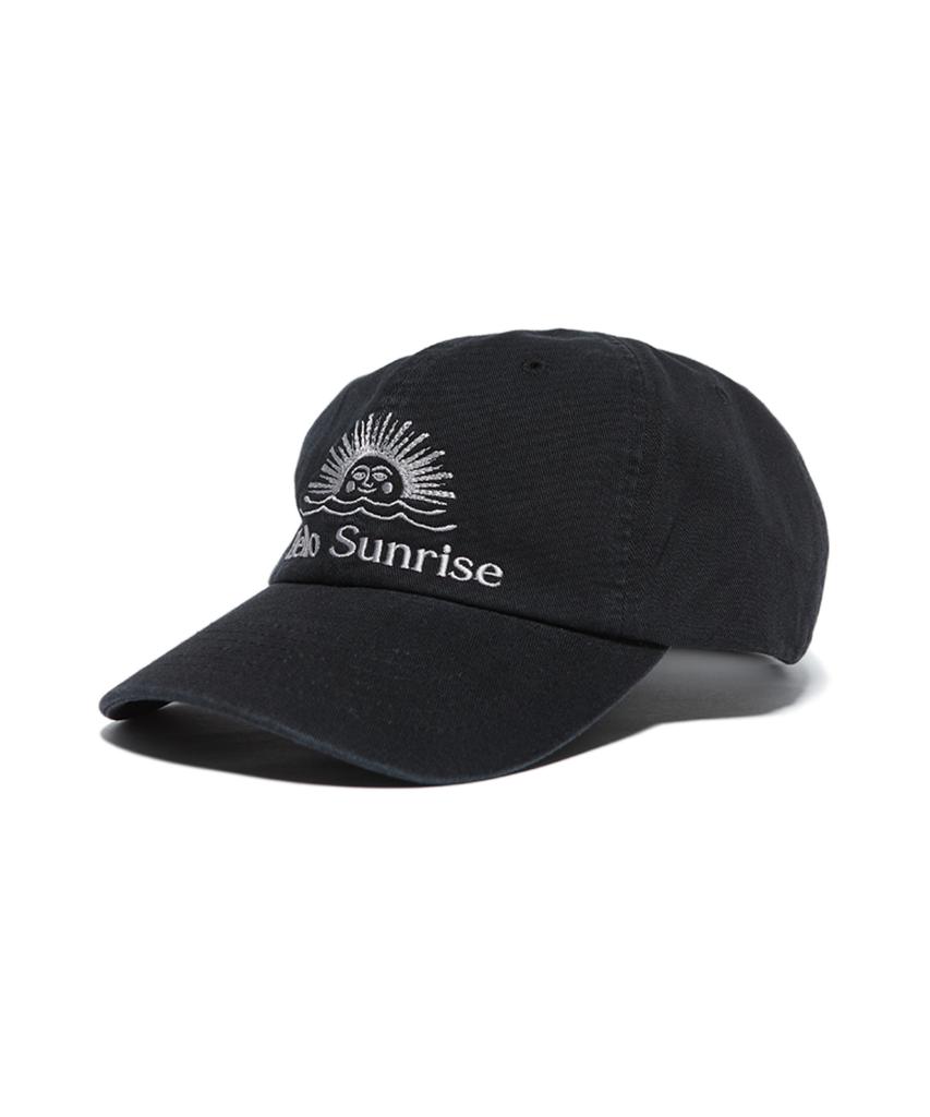 HELLO SUNRISE Washed Og Logo Ball Cap_Black