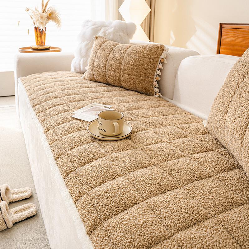 Soft and Warm Sofa Cover Cloth One-piece Laying Straight Row Anti Slip Sofa Cushion Cover Washed in Autumn and Winter Seasons