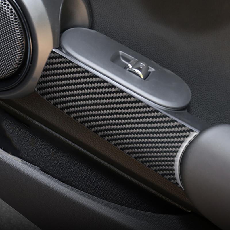 2PCS Car Interior Carbon Fiber Style Door Handle Cover Trim Sticker Decals for Mini Cooper F56 JCW Modification Accessories