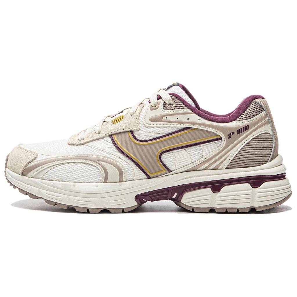 Li Ning P1000 Simple Comfortable Rebound Shock Absorption Low-Top Casual Running Shoes Women sneaker Off-White Cream Dust AGCU412-2