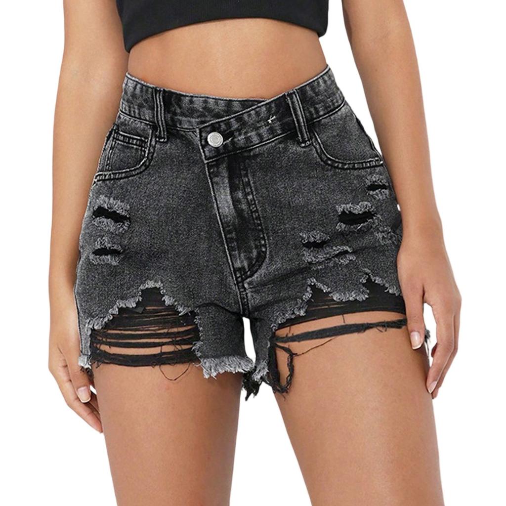 Damen-Jeansshorts im Used-Look – Lässige Hotpants mit ausgefranstem Saum