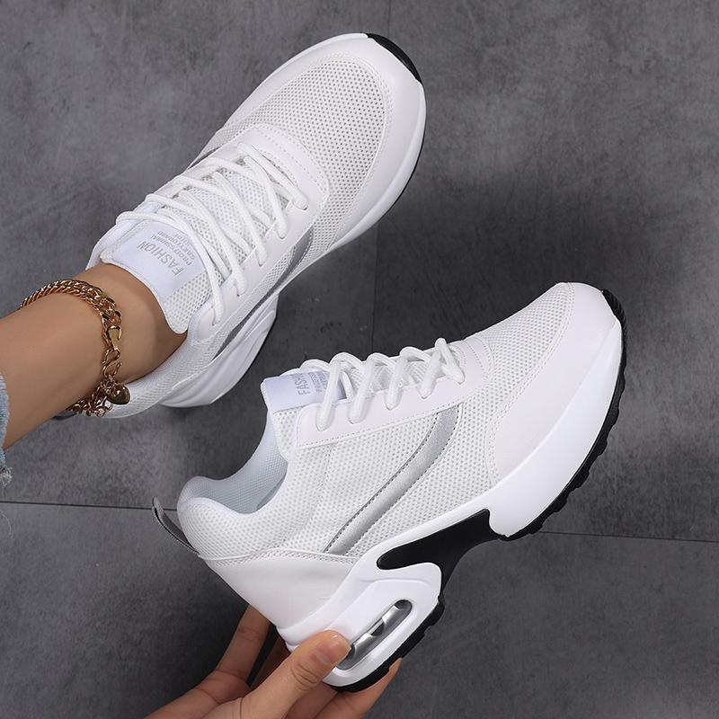 Air-cushion Platform Shoes Women's Elastic Casual Walking Shoes Invisible Height-increasing Traveling Shoes