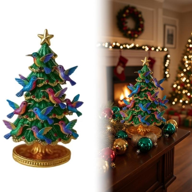 

Resin Hummingbird Ornament Shatterproof Easy Hanging Holiday Tree Indoor and Outdoor Use