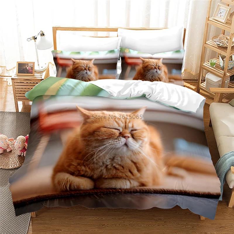 Lazy Cat 3d Bettbezug-Set mit Kissenbezug Bedrucktes Bettwäsche-Set Einzel Doppel Twin Full Queen King Size Bettwäsche Bettwäsche-Set