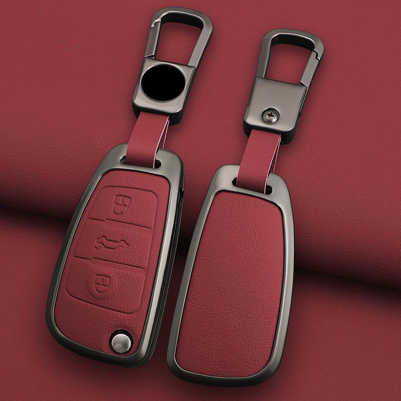 Zinc Alloy Leather Car Remote Key Case Cover for A1 A3 8P A4 A5 A6 C7 A7 S3 S7 S8 R8 Q2 Q3 Q5 Q7 Q8 SQ5 TT RS3 RS6 Keychain