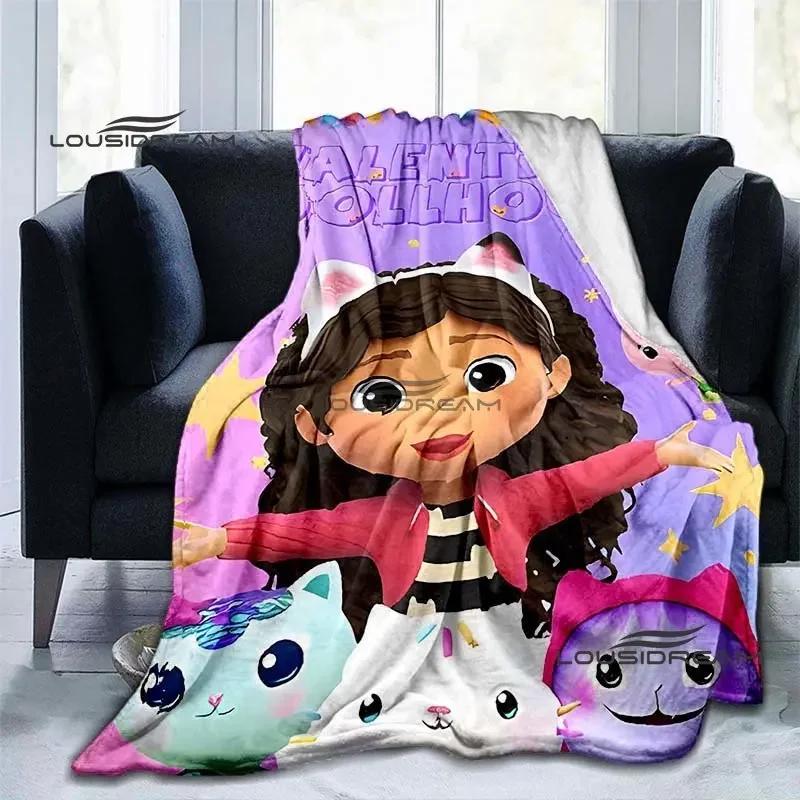 Domek dla lalek Gabby Koc Miękki Koc Kreskówkowy na Sofę Prezent Świąteczny Dzieci Podróże Kemping Sypialnia Salon Dekoracja Size: 100*150cm, Weight: 320 GSM