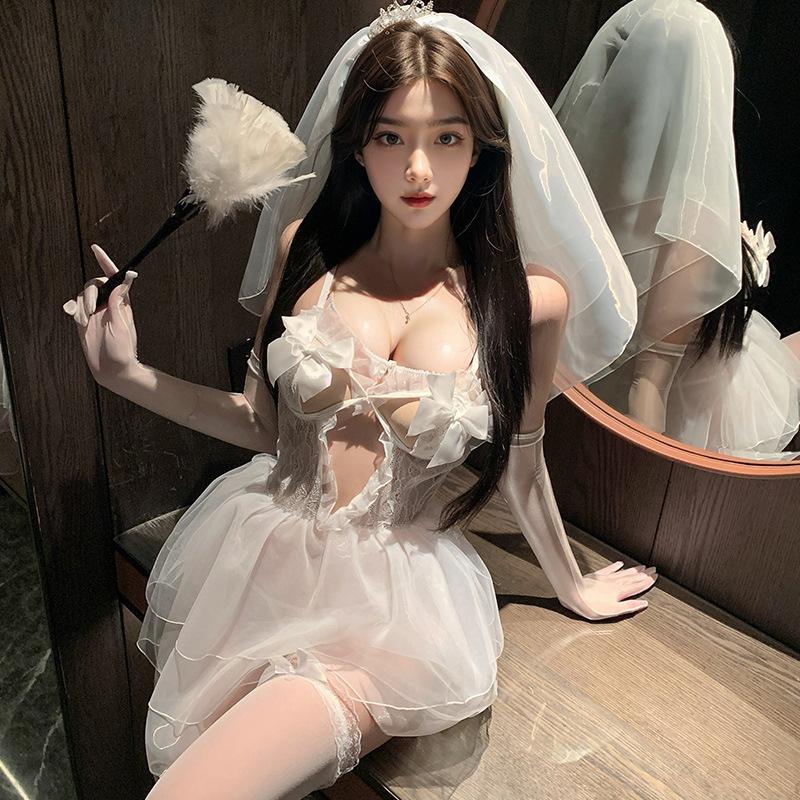 Sexy Lingerie Cosplay Lace Perspective Wedding Dress Seduction Sexy Bridal Wedding Dress