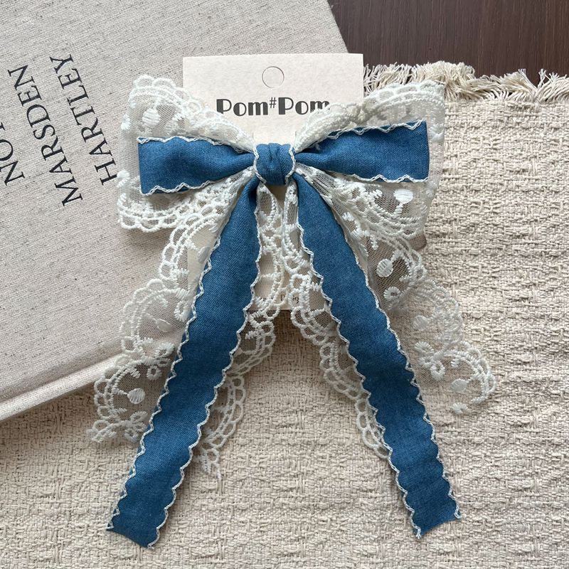 Sweet Bow Hair Clips for Girls White Floral Lace Decorative Barrette New Product Hair Accessories