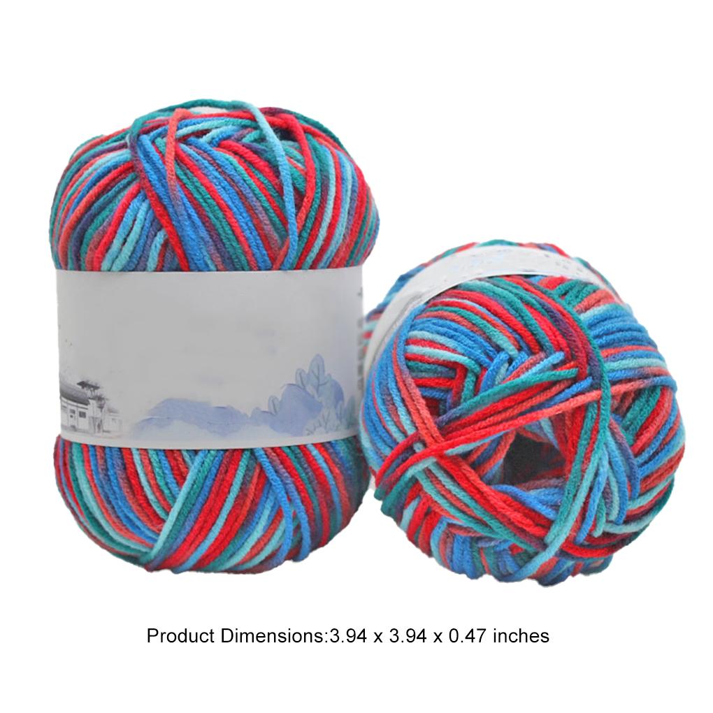 Crochet Yarn Multi-Colored Sweater Scarf Gloves Baby Garment Bundle Accessories DIY Gifts Comfortable Skeins Set Threads 4-Ply