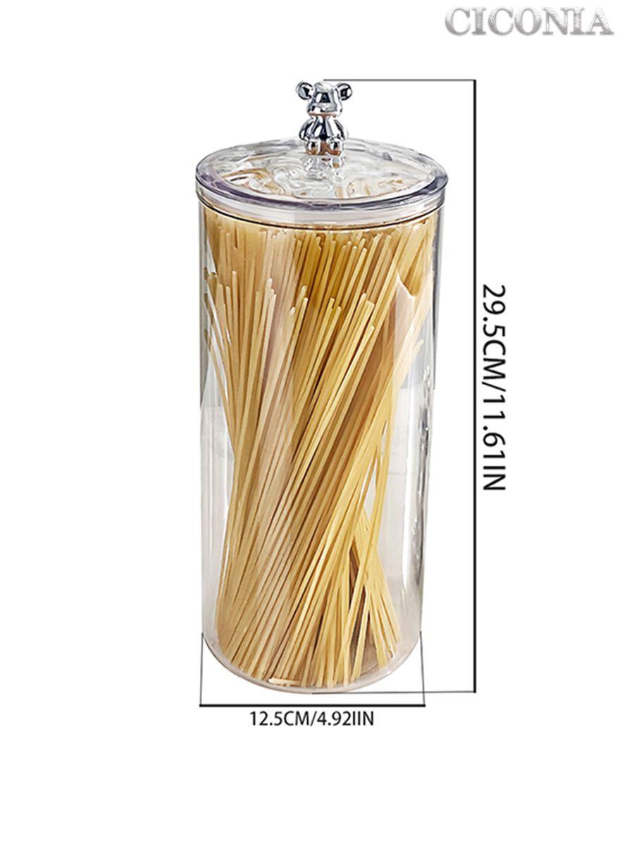 

Transparent Plastic Airtight Jar For Storing Coffee Beans, Tea Leaves, Grains, Snacks, One Size белый