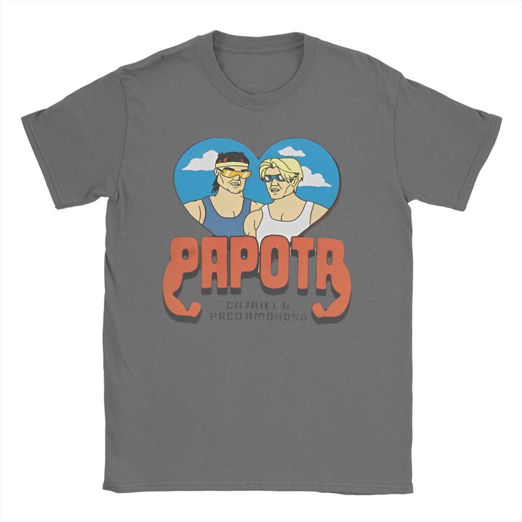CA7RIEL & Paco Amoroso Papota Tour T Shirts for Men 100% Cotton Vintage T-Shirts O Neck  Tees Short Sleeve Clothing Plus Size