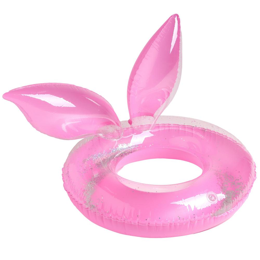 

Swimming Childrens Ring Cartoon Sequin Rabbit Ears Pvc Thickened Inflatable NO.70(20-40KG) розовый