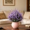 Artificial Lavender Topiary Ball Tree Summer UV Resistant Fake Plastic Plants Faux Lavender Shrubs Bushes with Stake for Outdoor Garden