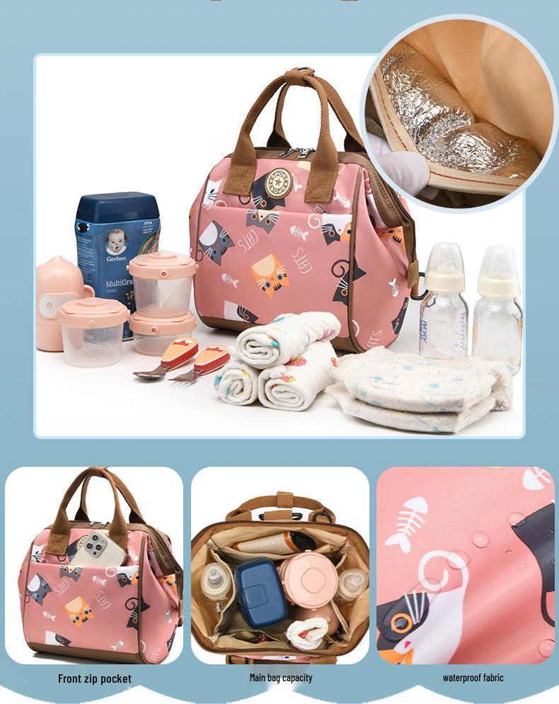 Compact Graffiti Mom & Baby Bag - Crossbody, Shoulder & Stroller Backpack with Insulation