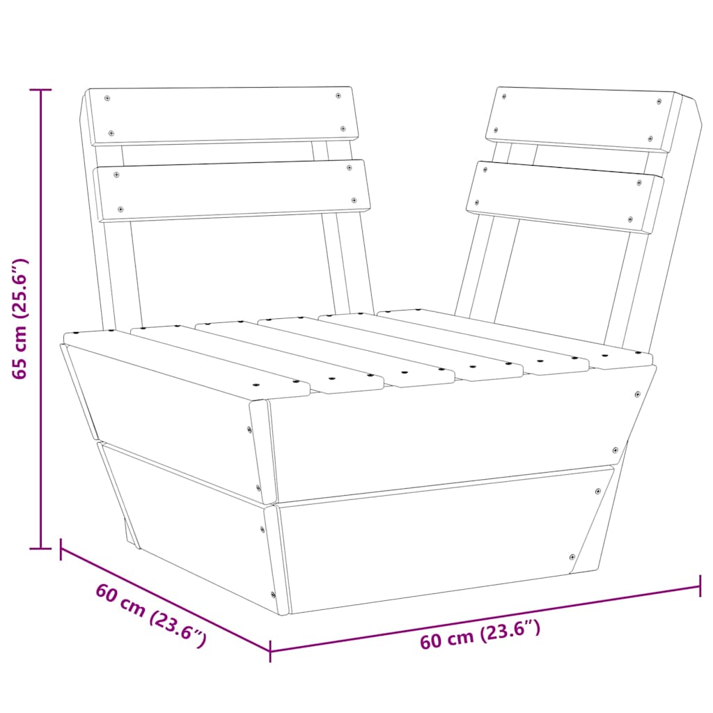 Modular Pallet Sofa Corner Unit Impregnated Spruce Wood