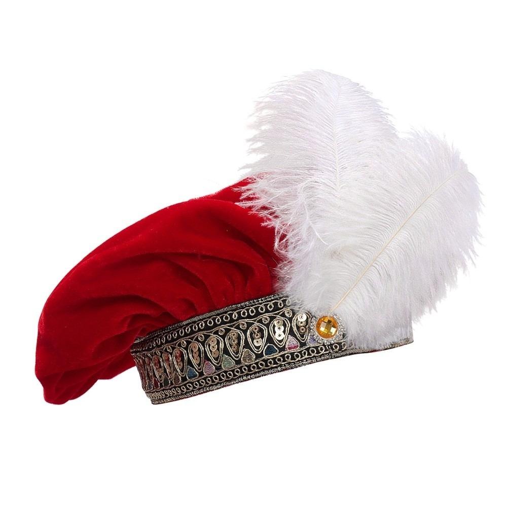 with Feather Medieval Noble Court Hat Antiqued Renaissance Ceremony Dress Hat Role-Play