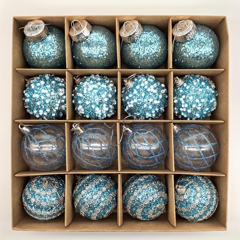 

высокое качество1 Набор из 16 шт./2,36 дюйма 2025 Новые рождественские шары, Подходит для: Рождественская елка, Выставка в гостиной, Дерево во дворе Blue 1 set of 16 balls