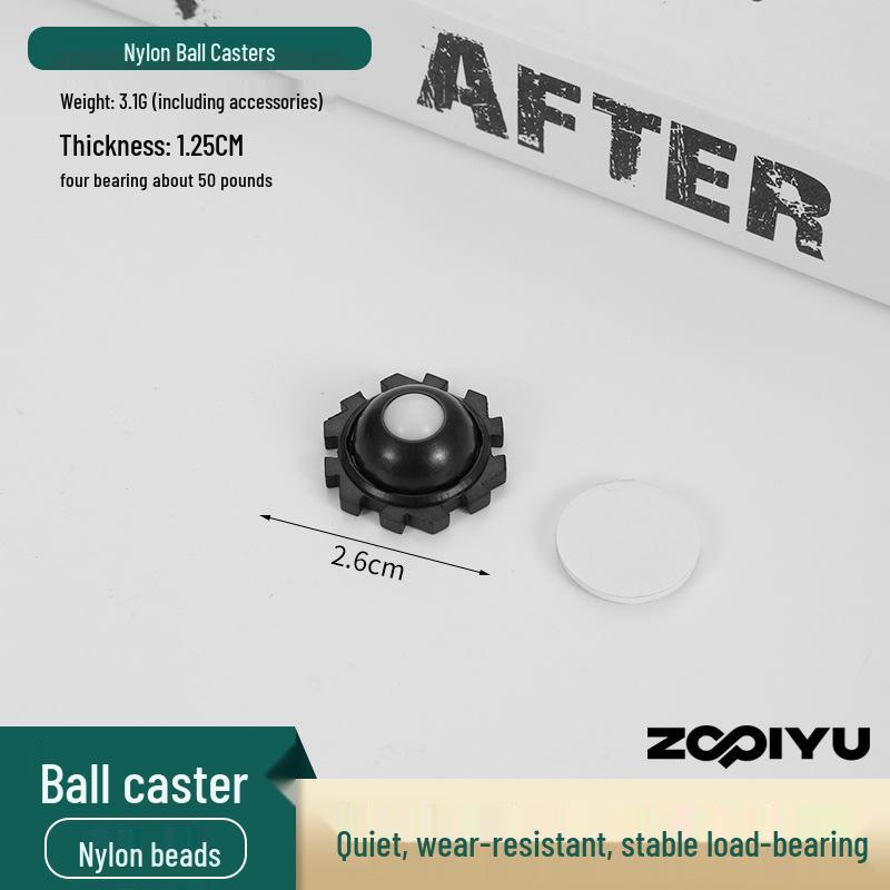 Universal Adhesive Caster Wheels, Silent, Wear-Resistant, Punch-Free Ball Bearings, Thickened Base for Household Use