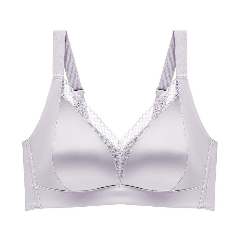 Traceless large-breasted graphic bra with double breasts, full cup, anti-sagging bra.