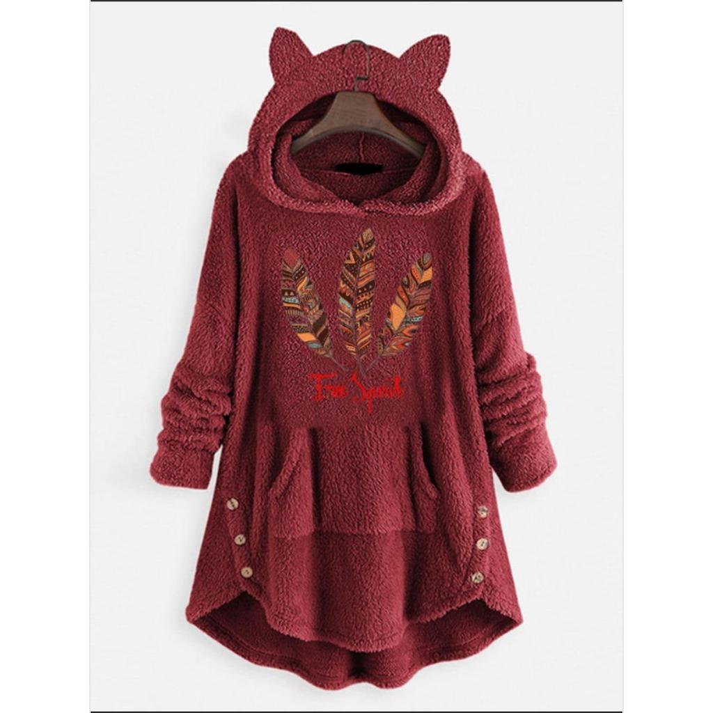 Autumn and Winter Hoodie, Women's Hooded Long Sleeved Double-sided Velvet Women's Oversized Jacket