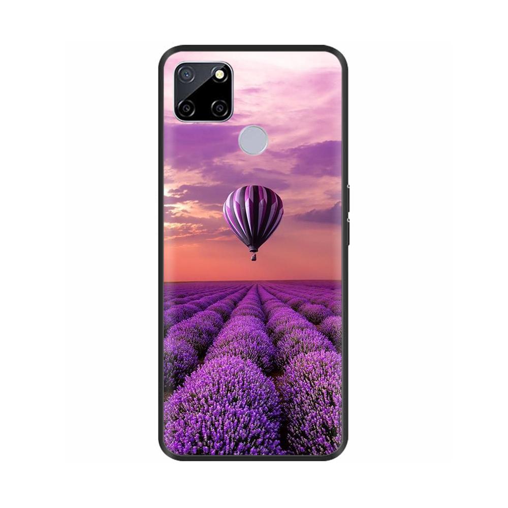 For Realme C25 Case C25s Soft Cute Cover for OPPO Realme C25Y C21Y Silicone Black TPU Phone Case For OPPO Realme C21 Flower Capa