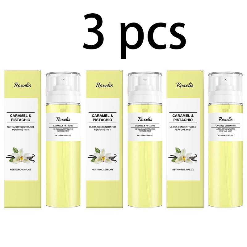 Roxelis Body Fragrance Caramel Pistachio Spray Sweet Warm Fragrance Note Long Lasting Fragrance Portable Set Unisex Ambiance
