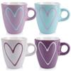 4x Bunte Becher zum Trinken von Kaffee Tee Kräutern Tassenset Tasse als Geschenk