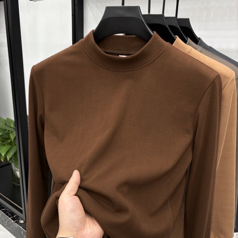 Autumn and Winter High-neck Seamless Warm Long-sleeved Men