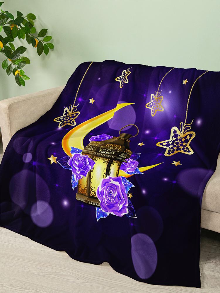 Flannel Blanket Black Moon Crystal Fleece Blanket Bedroom Living Room All Seasons