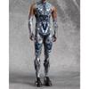 Unisex Cyber Punk 3D Digital Printing Halloween Party Role Play Outfit Women Men Cosplay Costume Carnival Jumpsuit