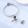 Original 925 Sterling Silver Charms Can Open Football Pendant Fit Original Bracelet Necklace For Women Men DIY Jewelry Gift