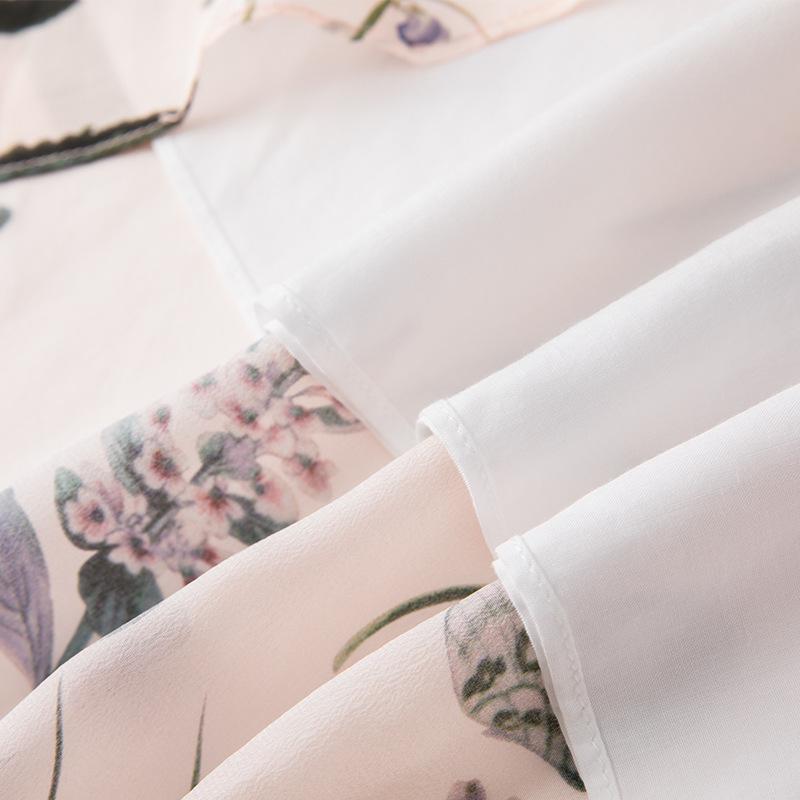 Women's Retro Ink Print High Waist Slimming Silk Skirt