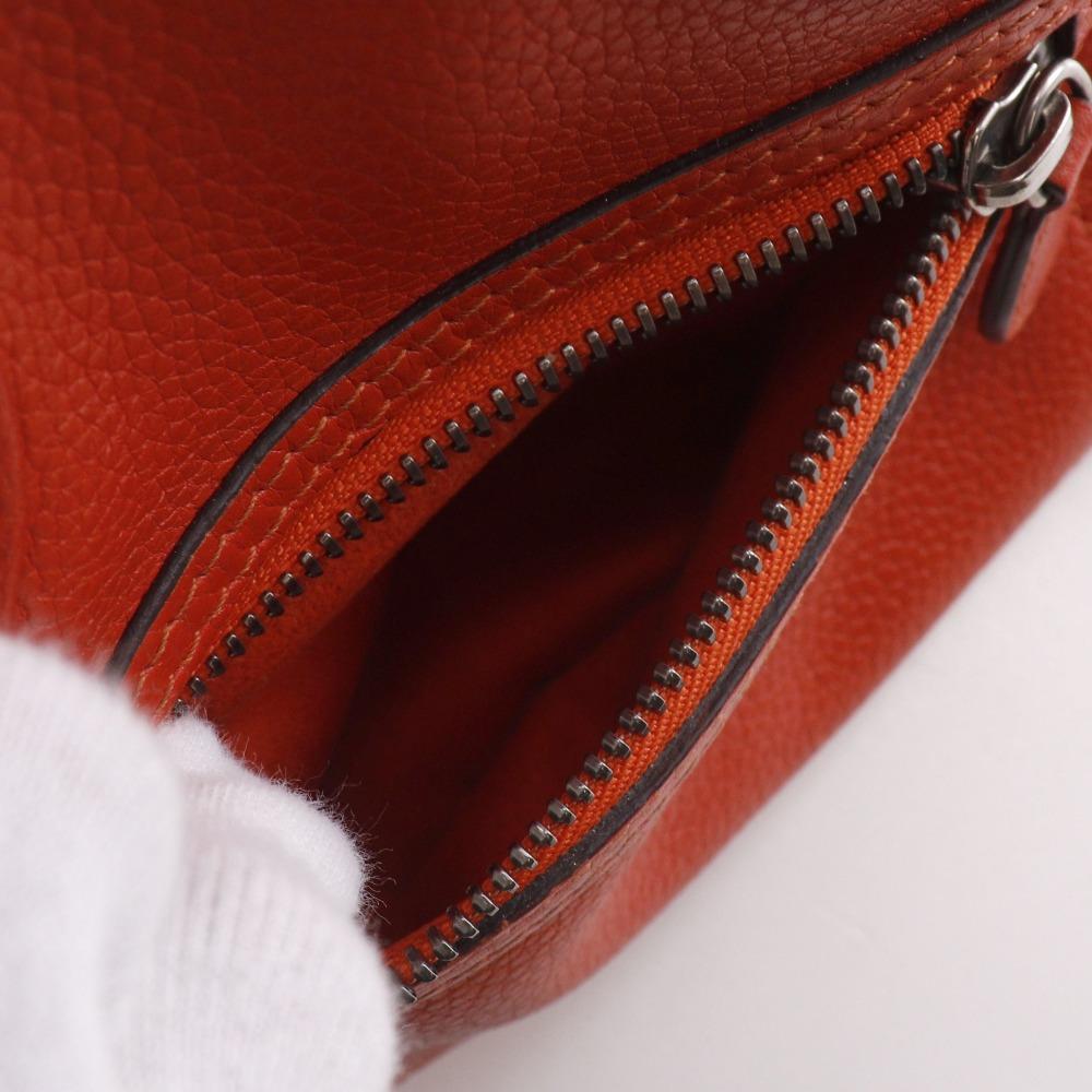 Celine Luggage Handbag Micro Shopper Red/Orange Leather Women Used
