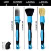 Auto Detailing Brushes 3 Piece Set For Complete Cleaning Car Ducts Crevices And Disks Constructed Of Strong Plastic With Color Ciphered Pulls