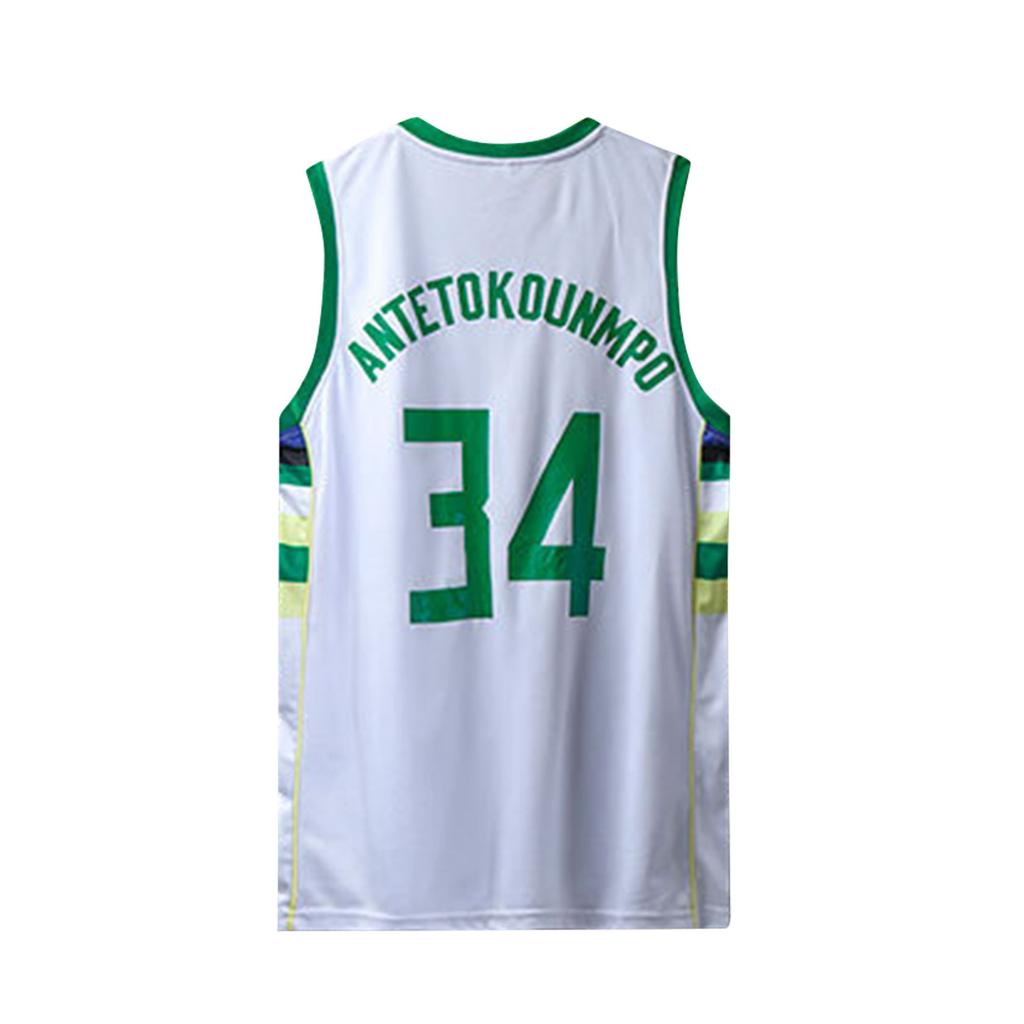 Dresy s nápisem Bucks č. 34 Basketbalová uniforma Košile Šortky Dvoudílný pro dospělé