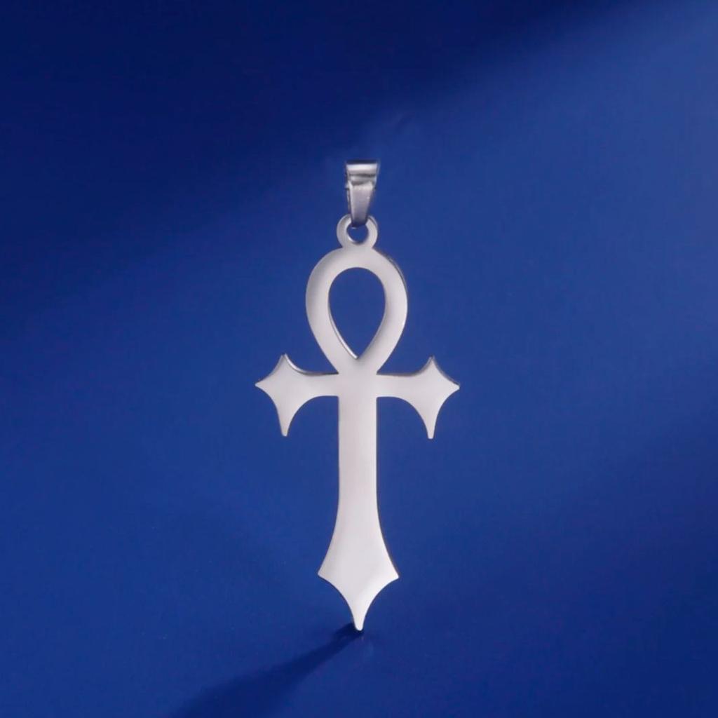 LIKGREAT Egyptian Ankh Cross Egypt Eye Pendant for Necklace Earrings Stainless Steel Eye of Horus Charms for Jewelry Making DIY